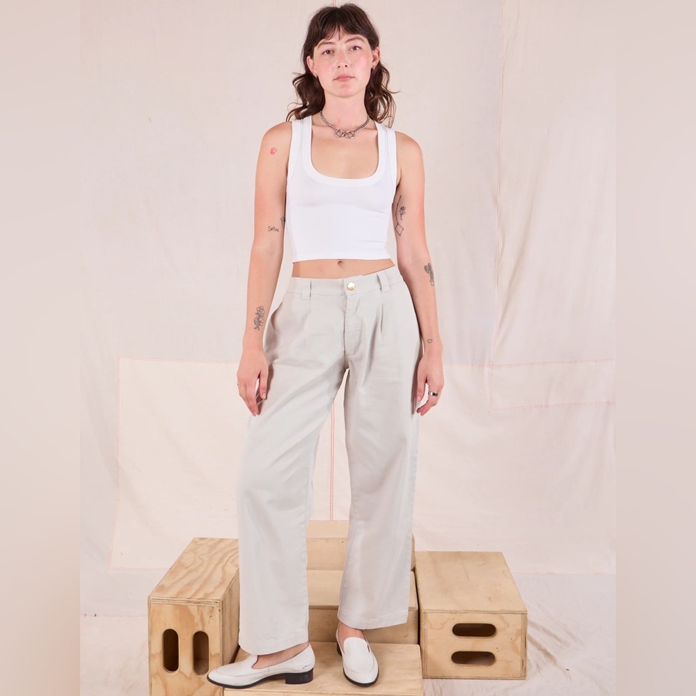 Big Bud Press Light Gray Wide-Leg Trousers